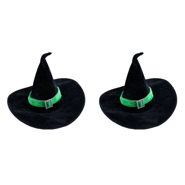 2 PACK VELVET Witch Hat Party Costume Accessory Prom Makeup Women's