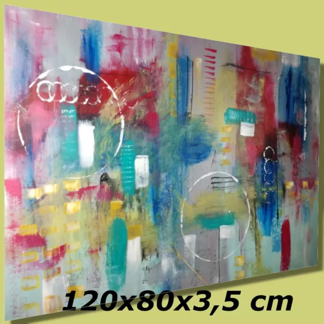 quadro moderno astratto dipinto a mano su tela 120x80