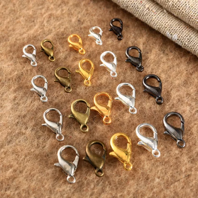 100PCS 5 COLOUR Plated Lobster Clasp Claw Buckles Hooks Findings