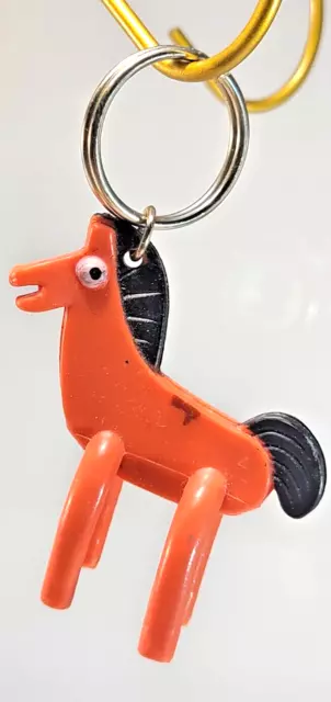 Pokey  Keychain 2" Horse 90s Tv Show 1995ge Orange Gumby and Friends