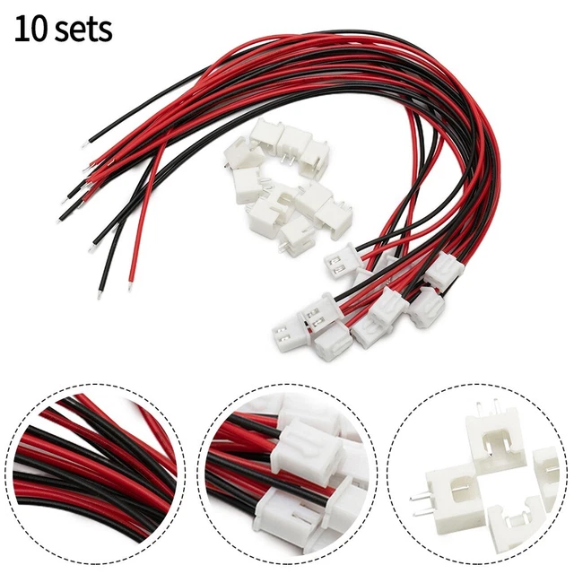 Lot De 10 Fiches Connecteurs Mini XH 2,54mm Avec Fils 24AWG - 200mm, Neuf, Pour électronique