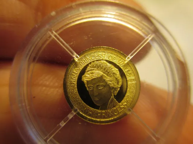 Princess Diana Mini Gold Coin 14 KT 0.5 gm Solid Gold 2014 American Mint  GOLD