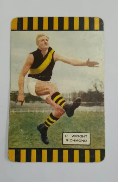 1954 Coles VFL Card R.Wright Richmond fair condition