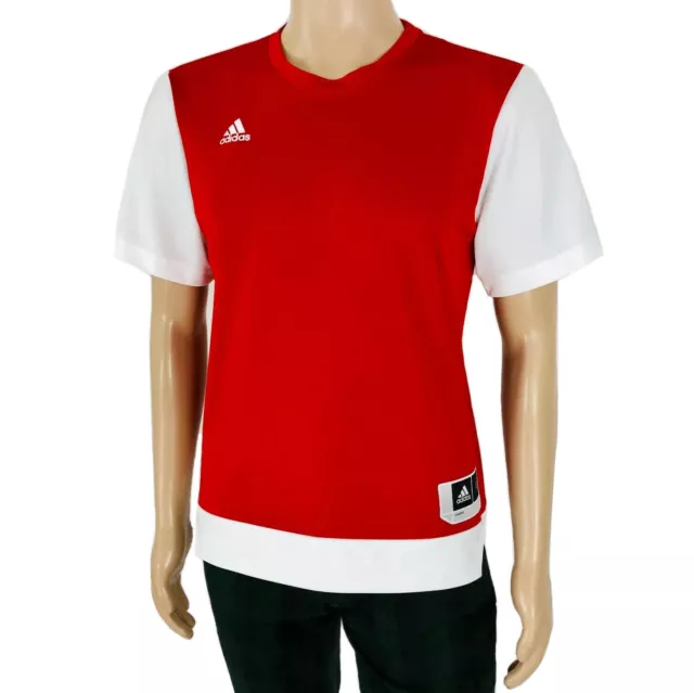 Hombre‘ S adidas Rojo Baloncesto Camiseta Top TALLA S