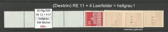 RM Brandenburger Tor 30 Pfg MiNr. 508v R RE 11+4 LF / RG 300 hellgrau postfrisch