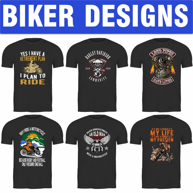 Biker Lovers Men's T-Shirt Motorbike Motorcycle Funny Skull Tee Top