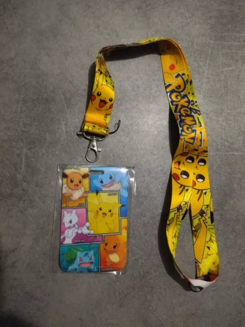 Porte carte-badge Pokemon Pikachu Lanière de cou