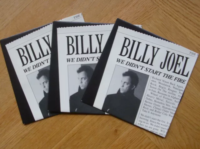 3x Billy Joel - We Didn't Start The Fire  7'' Vinyl 1989 NEU f. Wiederverkäufer