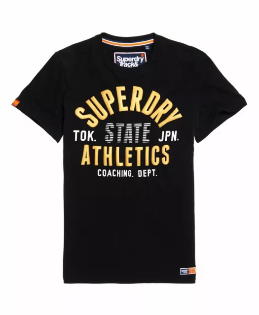 T shirt manches courtes superdry homme track & field lite metallic noir