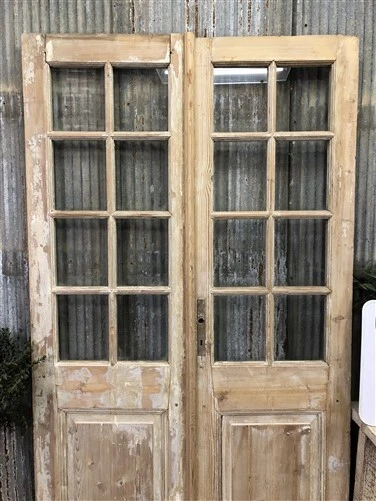 Antique French Double Doors (46x84) 8 Pane Glass European Doors G72 2