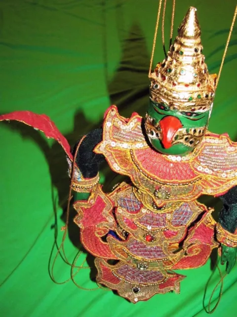 Vintage Burmese Marionette Wooden Garuda (Suparna) puppet 14" 11