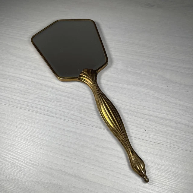 Vanity Mirror Vintage Handheld Make Up Hair Dresser Table Decor Prop Art Deco