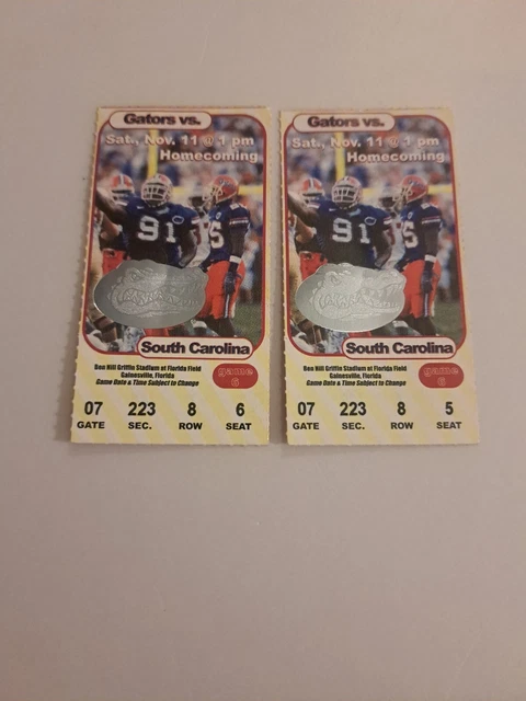 2000 Florida Gators VS South Carolina Tickets Stub