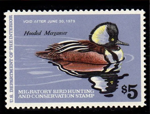 Us Scott #Rw45 Mint Never Hinged 1978 Hooded Mergansers Fed. Duck Hunting Stamp