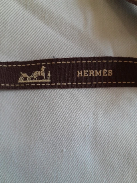 Ruban Hermès Bolduc 1988 L'Année Exotique - Marron, 5 Mètres, Coton, Vintage