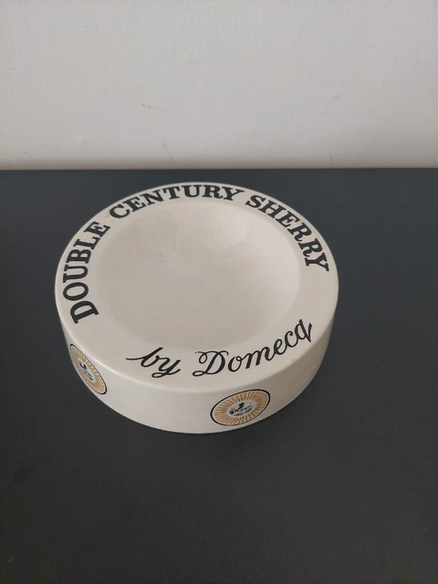 VINTAGE  DOUBLE CENTURY DOMECQ SHERRY CERAMIC ASHTRAY Made by Wade