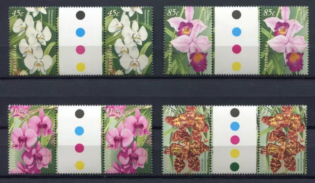 40777) Australia 1998 MNH Orchids 4v Gutter Pair