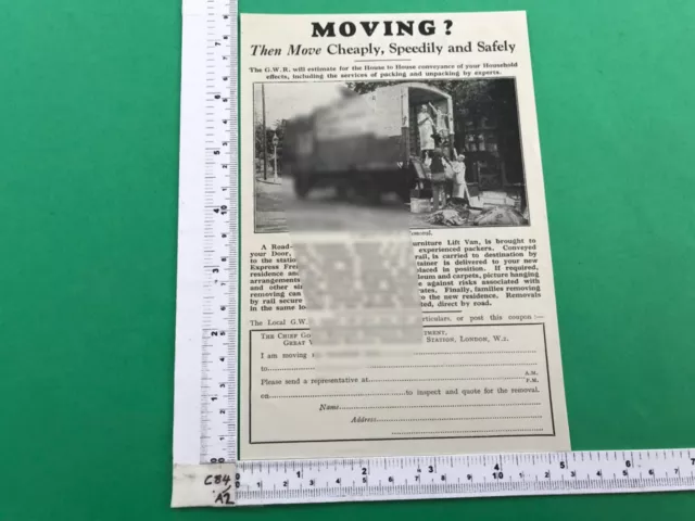 Straßen-Schiene Containerumzüge Great Western Railway Presse Schneideanzeige 1935 GWR