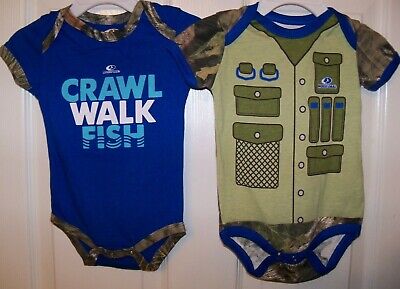 Mossy Oak Camo 2 Pack One Piece Bodysuit Toddler Baby Boy Size 18 Months NWT