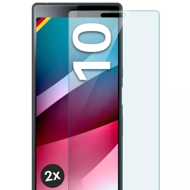 2x Echt Glas für Sony Xperia 10 Panzerfolie HD Hartglas Premium Displayschutz