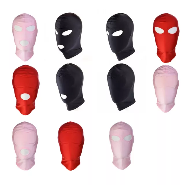 Spandex Full Hood Face Head Cover Role Play Sexy Unisex Mask Slave Costume