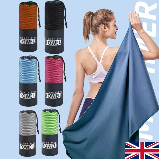 Microfibre Beach Towel for Adults Travel Bath Towels Sports Gym Quick Drying XL