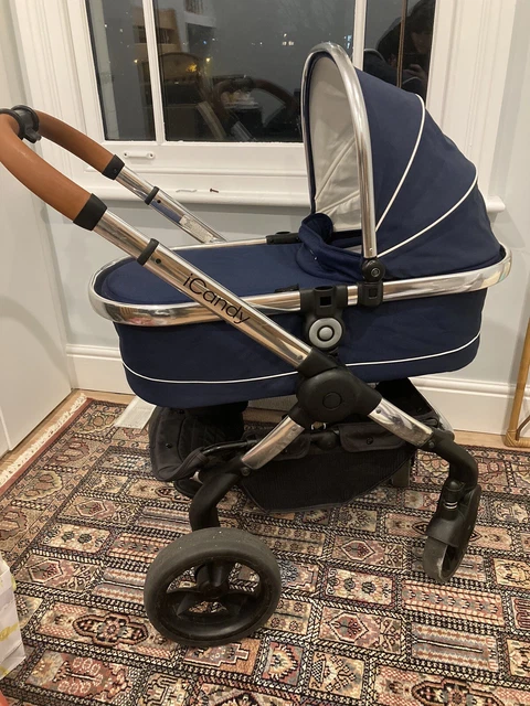 Icandy Peach Royal Blue Navy Tan Pushchair Pram Travel System