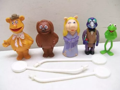 Fisher Price Sesame Street Muppets Stick Puppets Kermit Piggy Gonzo Fozzie Rowif