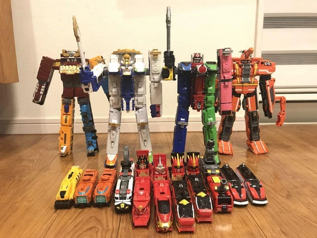 Power Rangers Ressha Sentai ToQger - DX Megazord ToQOh & DiselOh Set De 4 Trains - JAPON