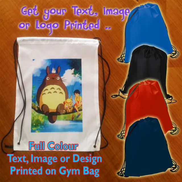 Personalised Drawstring Rucksack Bag Gym Sports Travel Swim or School Backpack