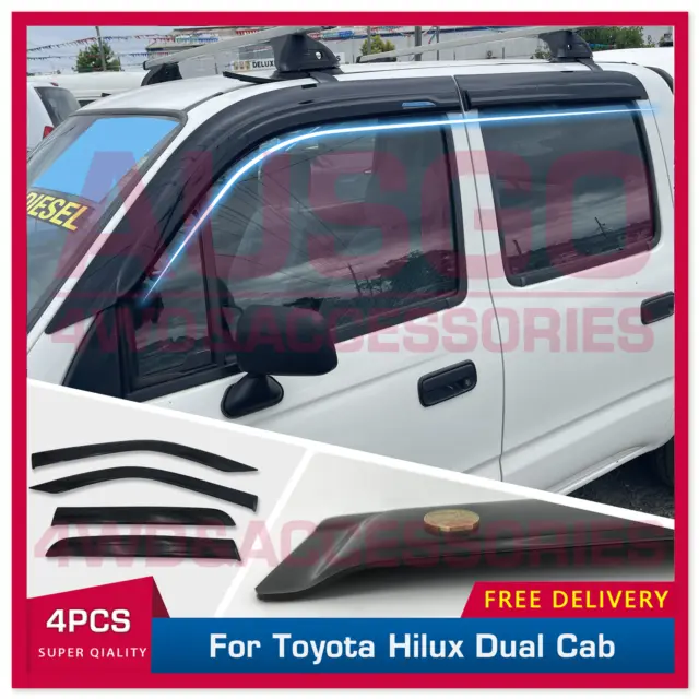 AUSGO Luxury Weather Shields for Toyota Hilux Dual Cab 1997-2005 Weathershields