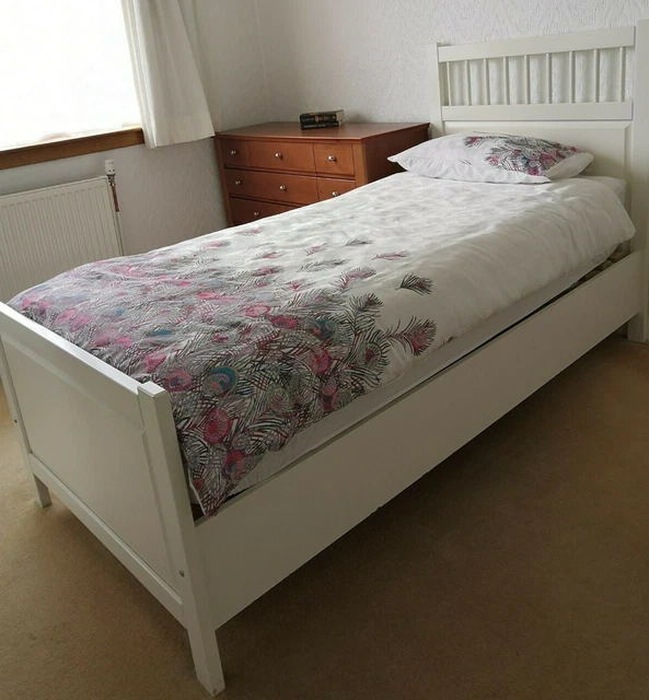 IKEA ELECTRIC MOTORISED adjustable single bed, white wooden headboard £