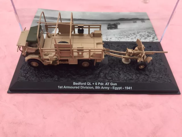 n49)DIE CAST TANK " BEDFORD QL + 6 PDR. AT GUN EGYPT - 1941   SCALA 1/72