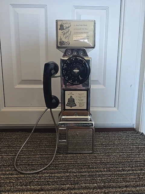 VINTAGE USA PAYPHONE Western Electric Company Chrome Converted Original