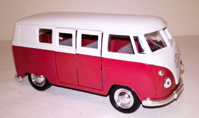 VW Red Classic Campervan Diecast Car Model 1:38 Scale Collectors NEW