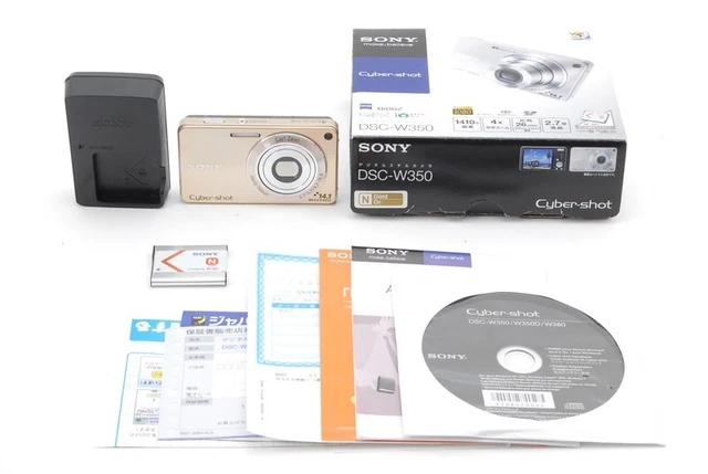 [TOP MINT Box] SONY Cyber Shot DSC-W350 Gold 14.1MP 4x Digital Camera From JAPAN