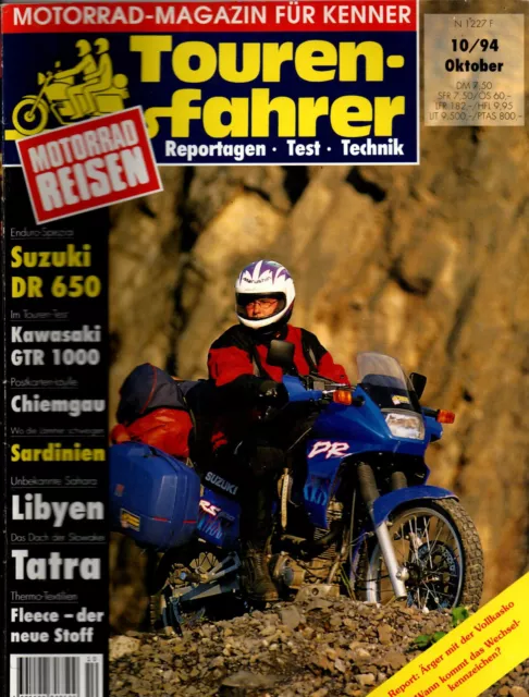 Tourenfahrer 10/1994 Suzuki DR 650 Kawasaki GTR 1000 BMW R 1100 R