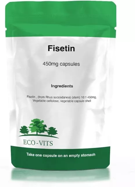 ECO-VITS - Fisetin - 450MG - HIGH STRENGTH CAPSULES - BRAIN HEALTH - 240