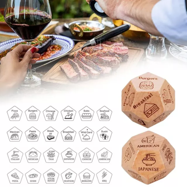 Funny 12 Side Food Decision Dice Durable Dinner Decider Dices  Date Night