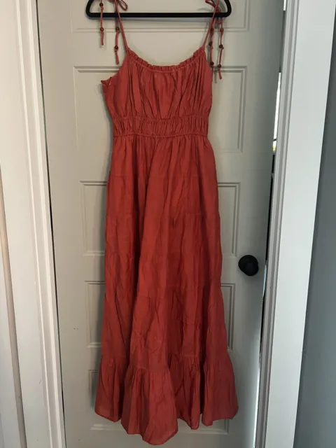 Jcrew Tie Shoulder Cotton Voile Maxi Dress NWT S