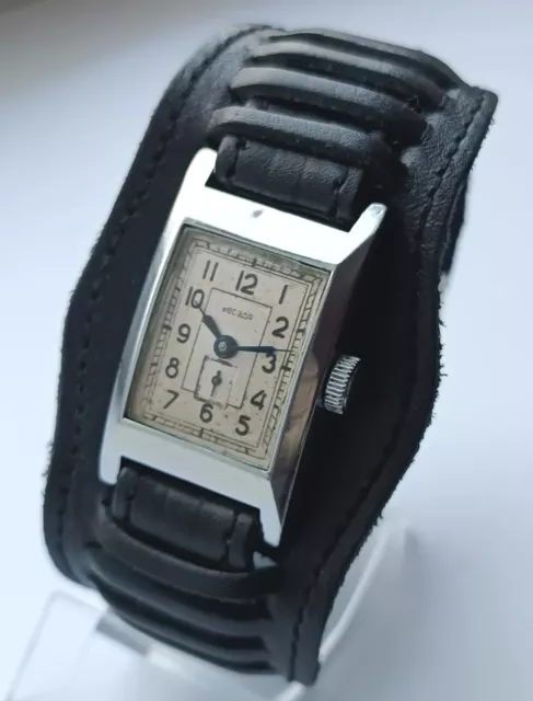 Vintage Watch ZVEZDA (Star) TANK  Art Deco USSR PChZ Old WristWatch Men's 1950's