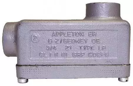 Appleton Electric Erlb75 Conduit Outlet Body W/Cover,Iron,Lb