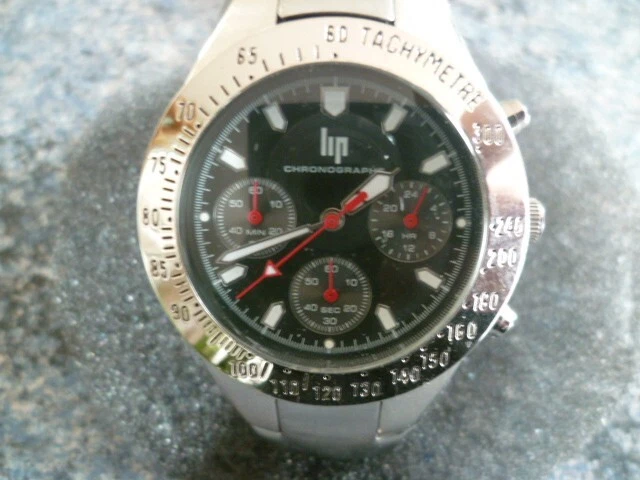 Montre Vintage Lip Tachymeter à Quartz Avec Bracelet Métal - Jamais Portée !