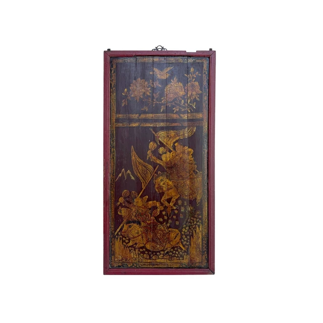 Vintage Chinese Wood Copper Color Warriors Scenery Wall Plaque Panel ws3116S Vintage Chinese Wood Copper Color Warriors Scenery Wall Plaque Panel ws3116S