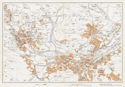 Bingley, Baildon & Shipley Yorkshire 1938 - old -  vintage Map 16