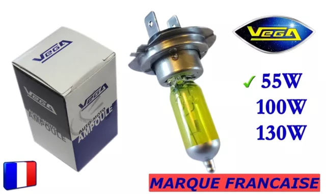 ► Ampoule Jaune ancien Marque Française VEGA® H7 55W Auto Moto 12V ◄