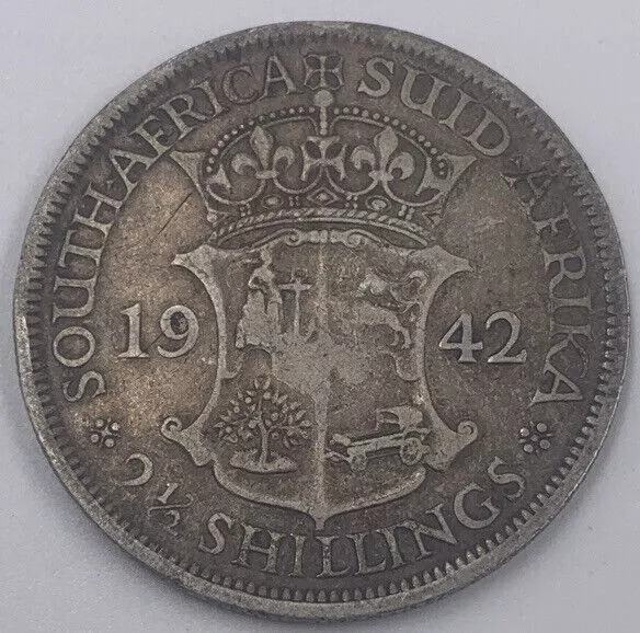 1942 Moneta d'argento 2 1/2 scellini Sudafrica | Grado da collezione | x200