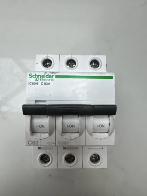 Schneider MCB 63 Amp Acti9 iC60H Type C 63A Triple Pole