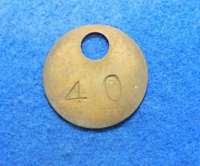Brass Coal Mine Miner Mining Tag Vintage Antique #40, 1-3/8" Diameter 💎