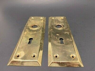 2 Old Metal Door Plates Backplates Hardware Plate